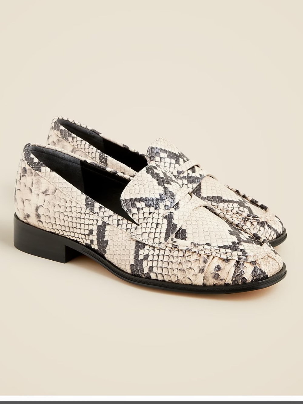 J. Crew Snake Print Penny Loafers